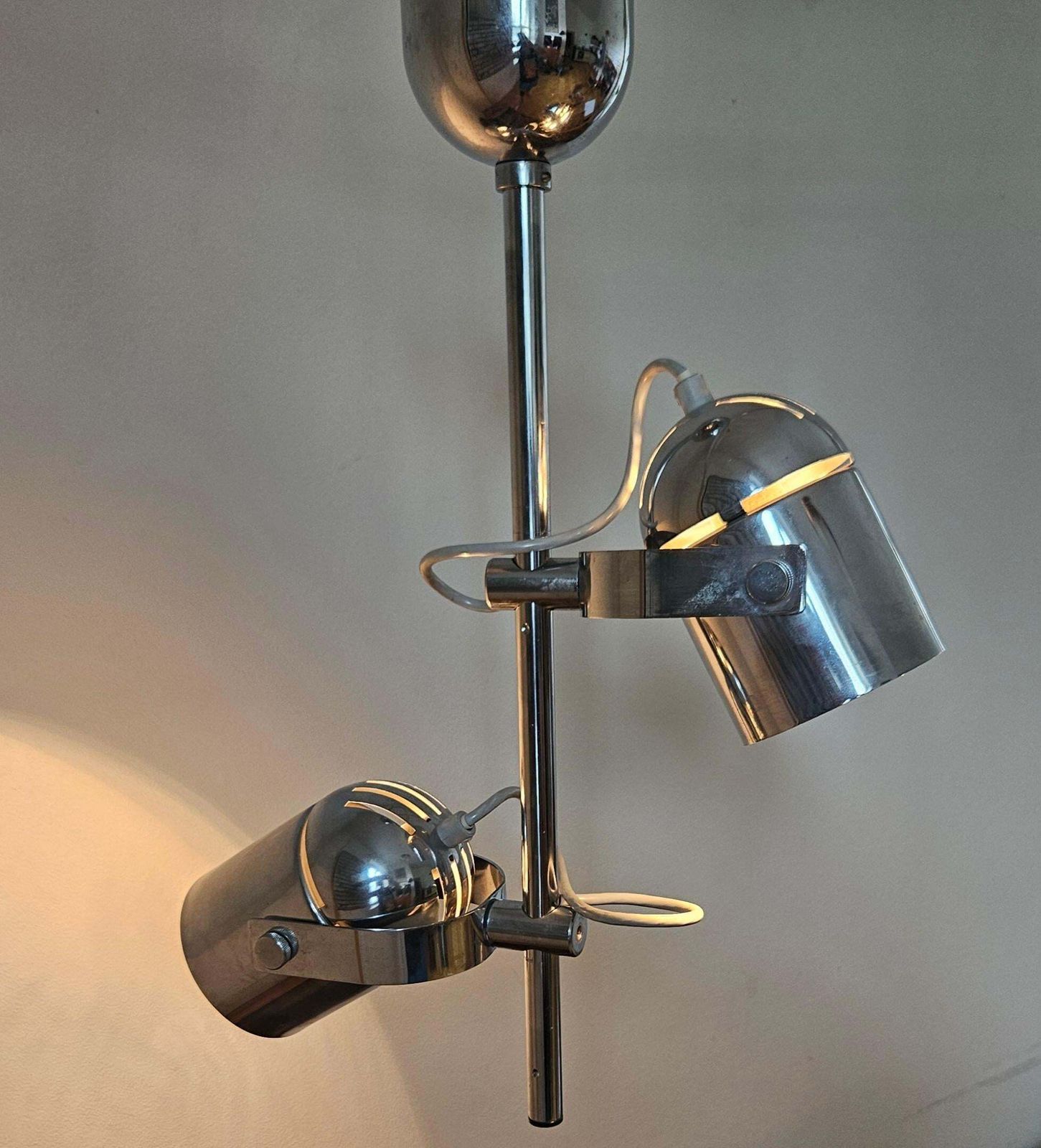 Mid-century zeldzame chromen plafondlamp Lidokov, jaren 1970 photo buy