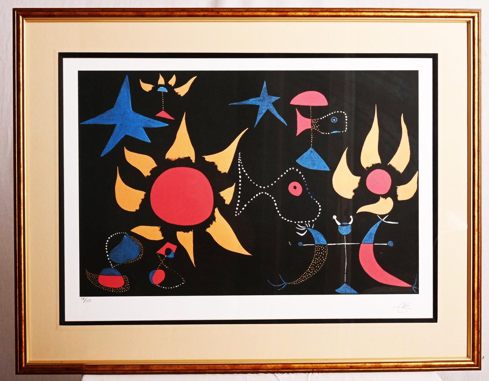 Joan Miro 'Self Portrait II' Offset Lithograph Numbered Framed photo Art