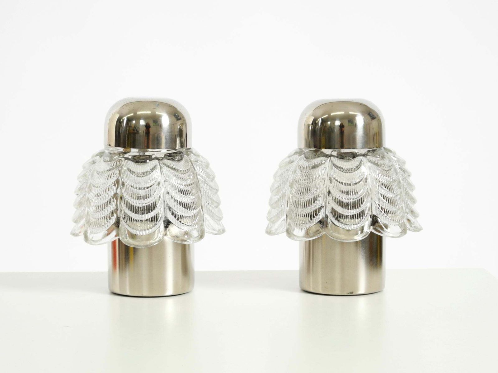 Two Large, Rare 1960s Metal And Glass Table Lamps By Veb Narva Leuchtenbau photo furniture