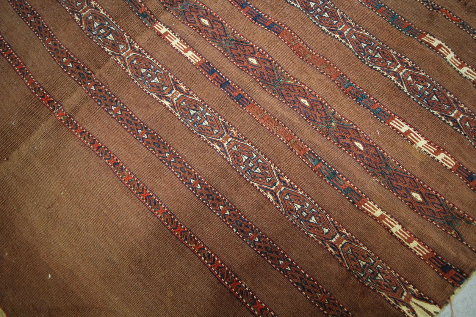 Antique Rugs Handmade Chuval Textile Rust Wool Oriental Floor Cushion Cover photo for sale