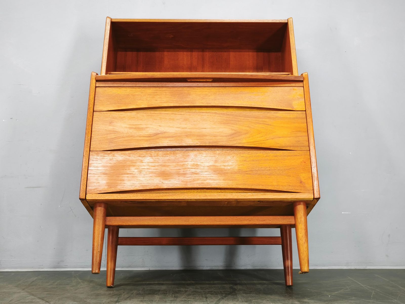 Deens Modern Teakhouten Secretaire met Lades, jaren 1960 photo for sale
