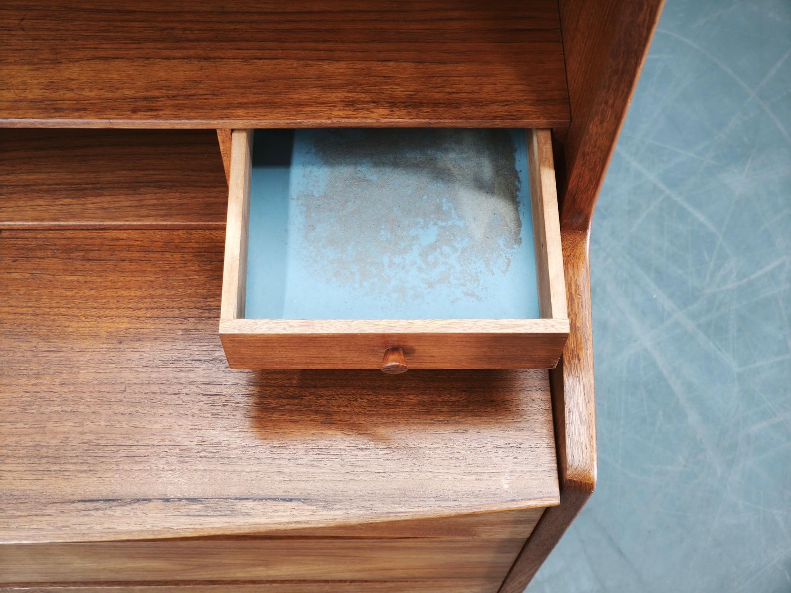 Deens Modern Teakhouten Secretaire met Lades, jaren 1960 photo vintage