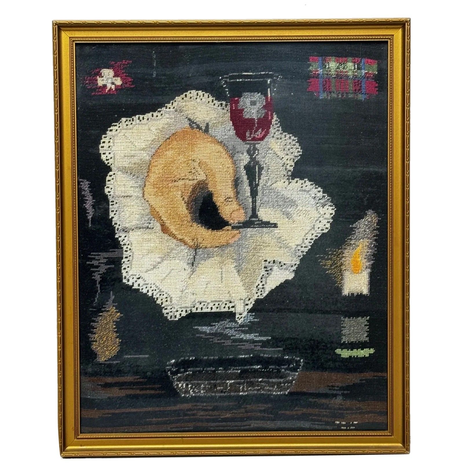 Vintage Jacobite Tribute: Needlework Masterpiece The ‘King Over The Water’ Treason Toast