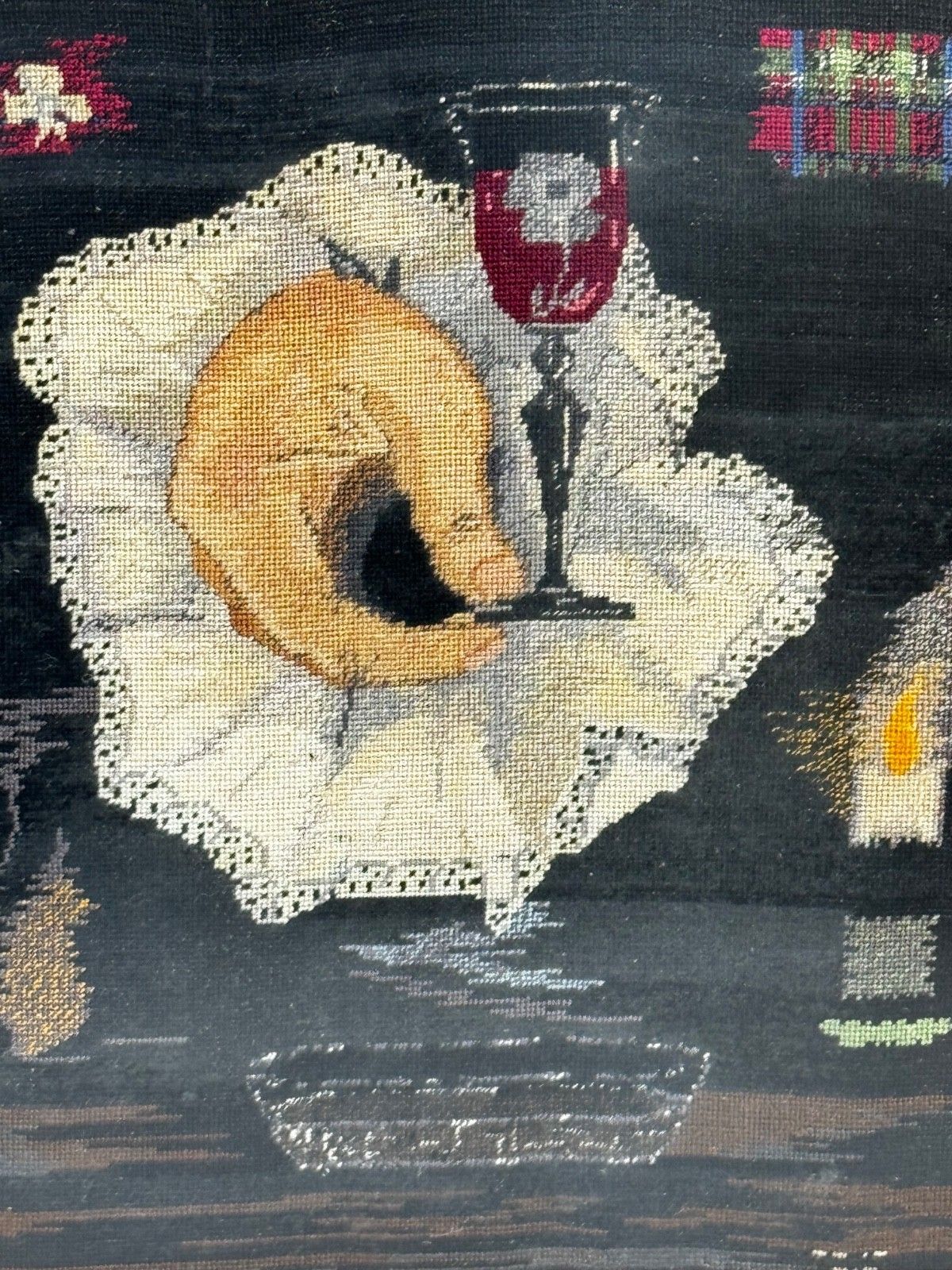 Vintage Jacobite Tribute: Needlework Masterpiece The ‘King Over The Water’ Treason Toast photo furniture