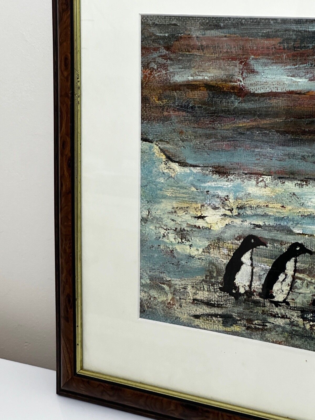 Olieverfschilderij Winter Waddle Group Black & White Polar Penguins Antarctica photo furniture