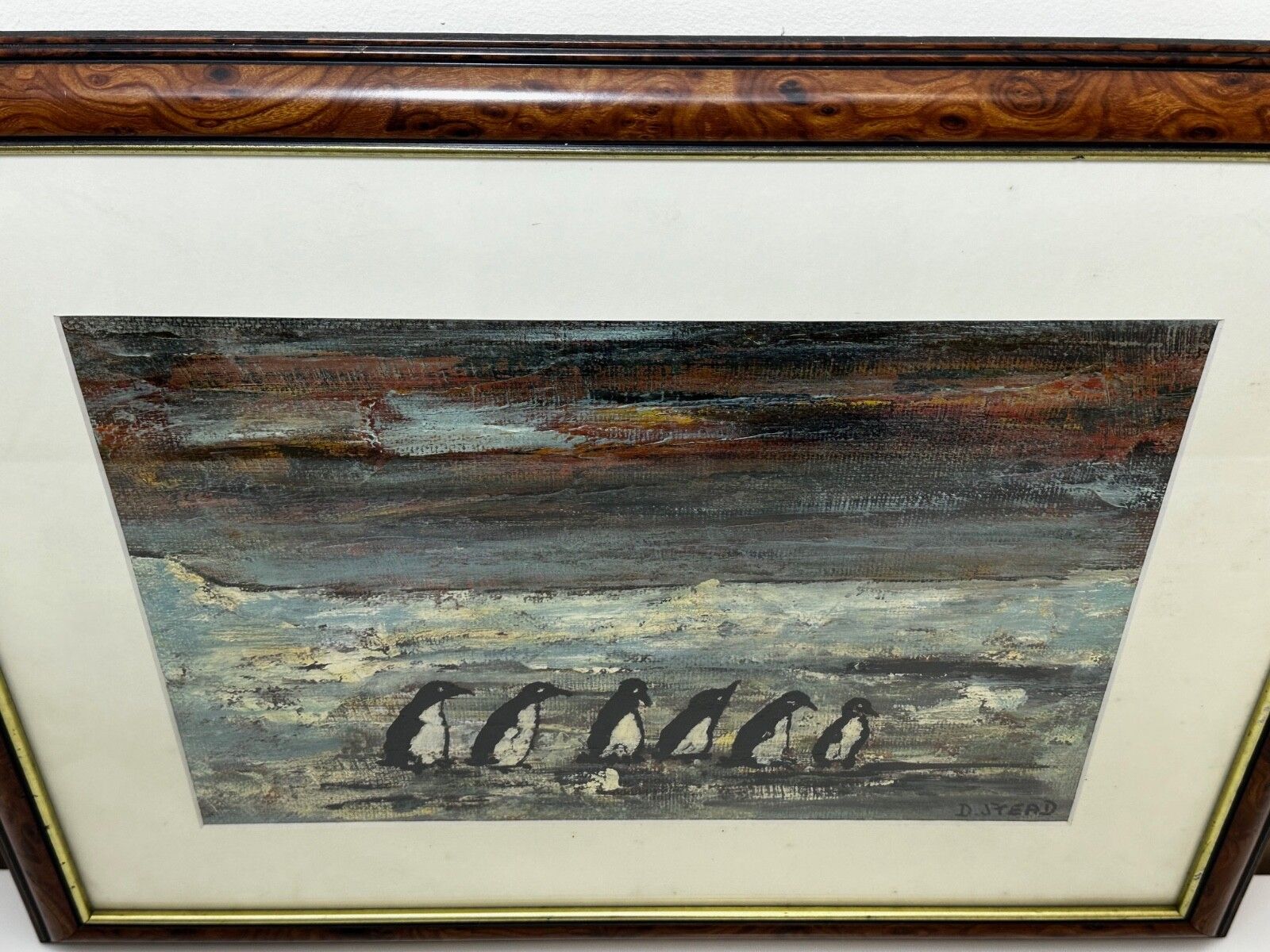 photo furniture Oil Painting Winter Waddle Group Black & White Polar Penguins Antarctica