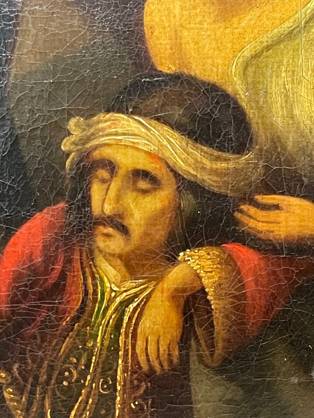 19e-eeuws olieverfchilderij "The Wounded Greek" toegeschreven aan Abraham Cooper RA photo vinterior