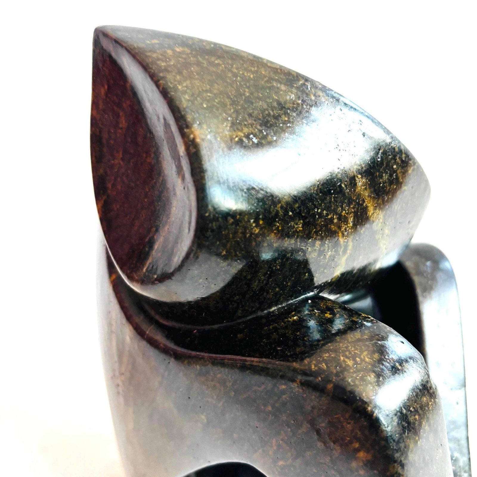 Grande sculpture en pierre serpentine Shona par R. Phiri, art africain abstrait mid-century photo 775.0