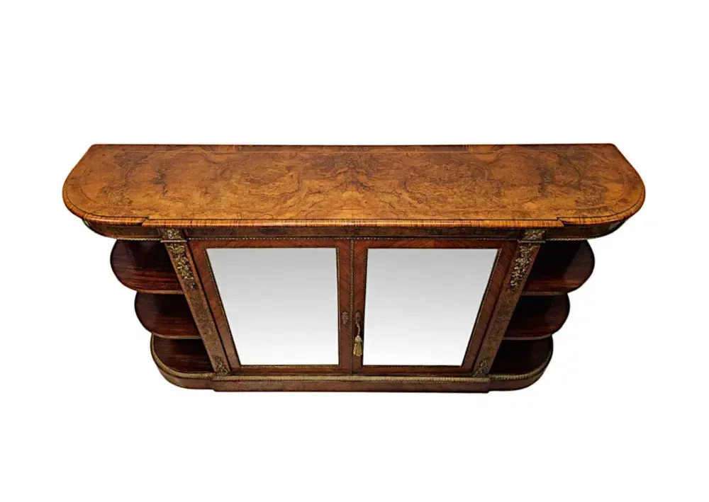 Zeer zeldzame grote 19e eeuwse ingelegd wortelnouten credenza, gestempeld 'Gillows' photo 10674.0