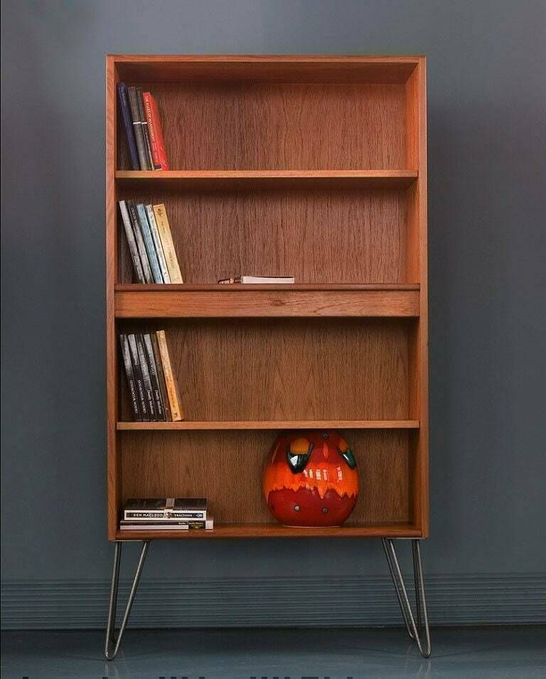 Vintage Mid Century G Plan Fresco Teak Bookcase 1970s – Hairpin Legs Or Tapered Teak Feet photo furniture