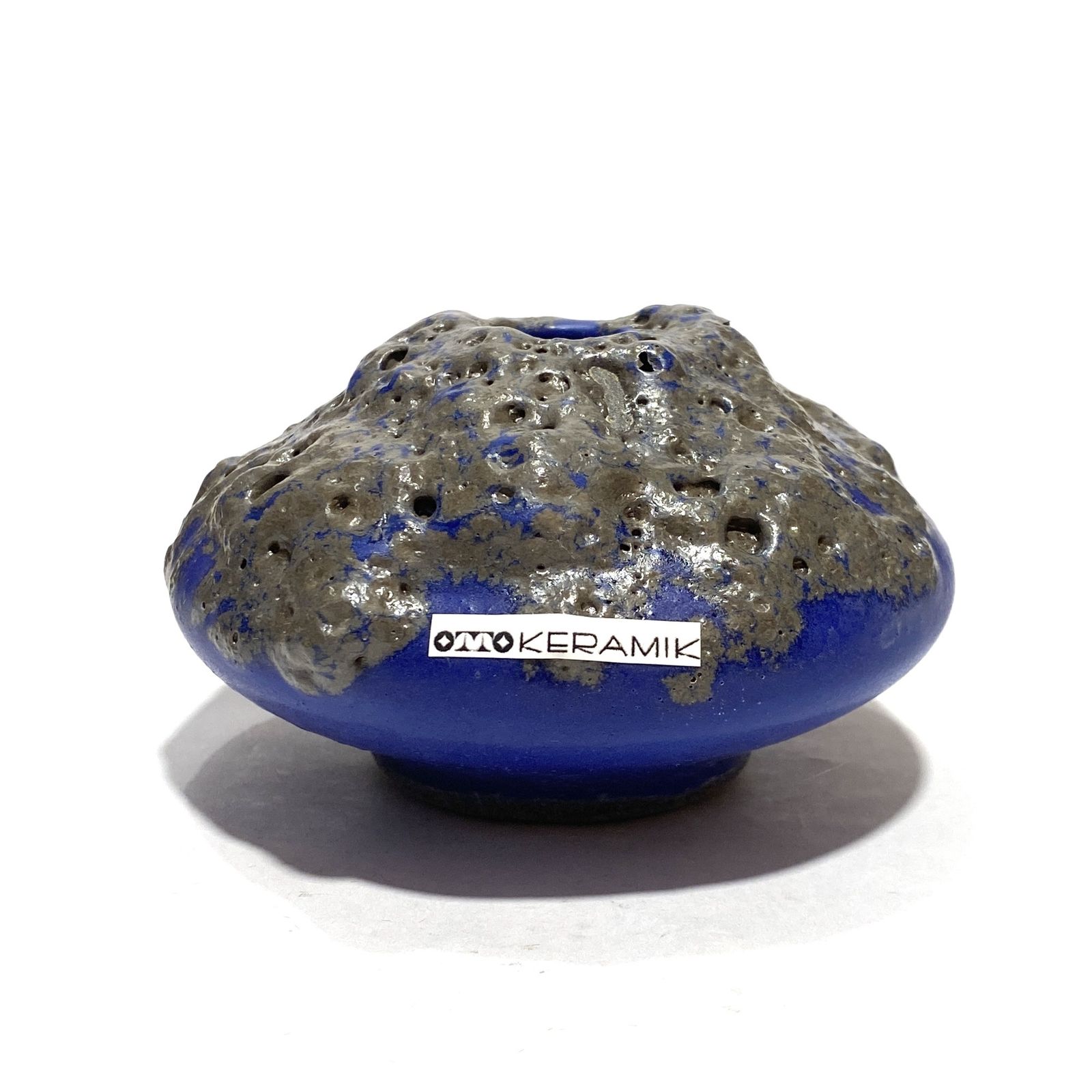 Otto Keramik 203 Vaas in Blauw Fat Lava (11 cm diameter), West-Duits Aardewerk Glazuur photo vinterior