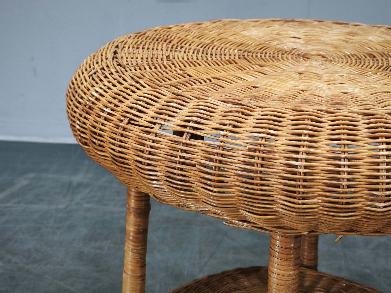 1950s Italian Rattan And Wicker Lounge Set, Four Armchairs And Table photo 1487.0