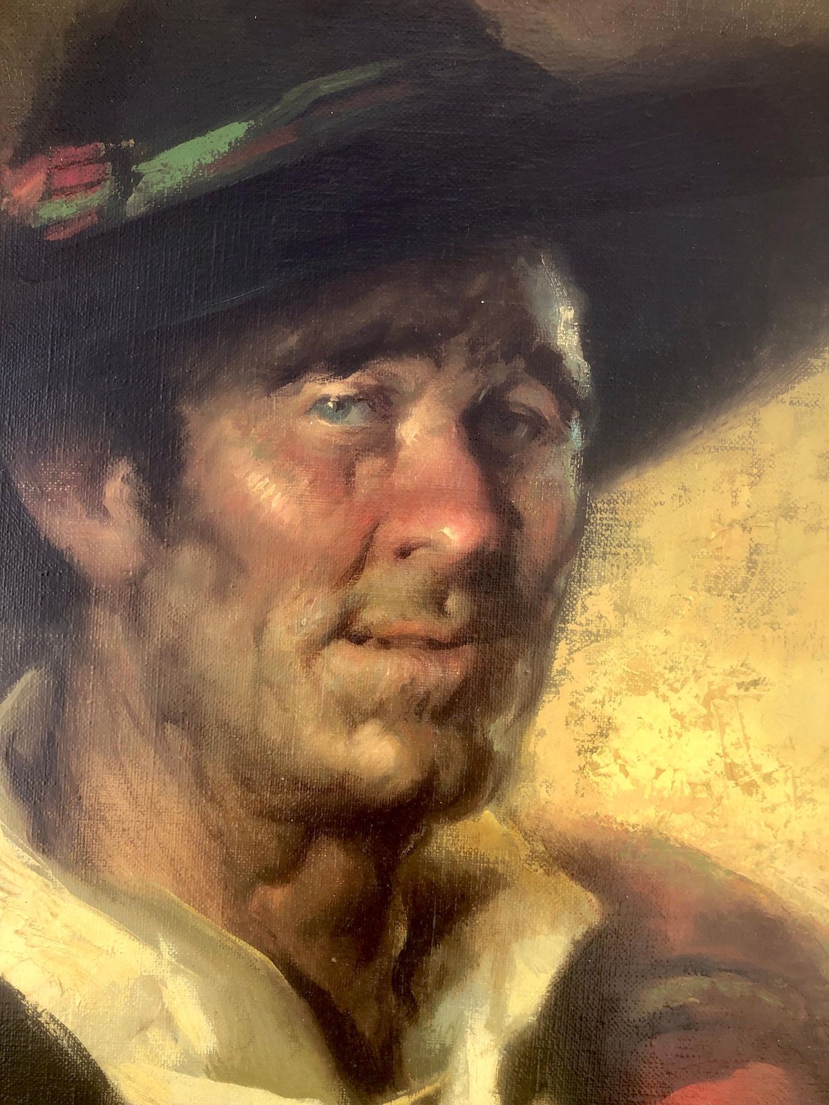 Jose Puyet Spanish Goya Style Gentleman Portrait Oil Painting Traditional Costume Staff C.1980 photo 1300.0