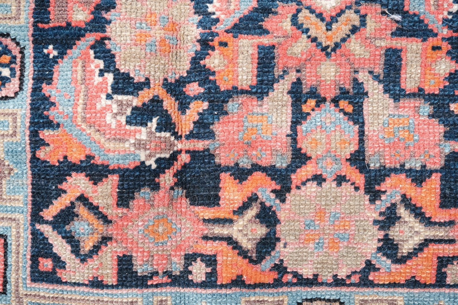 photo buy Antique Rug In Two Tone Colours Pinks And Blues