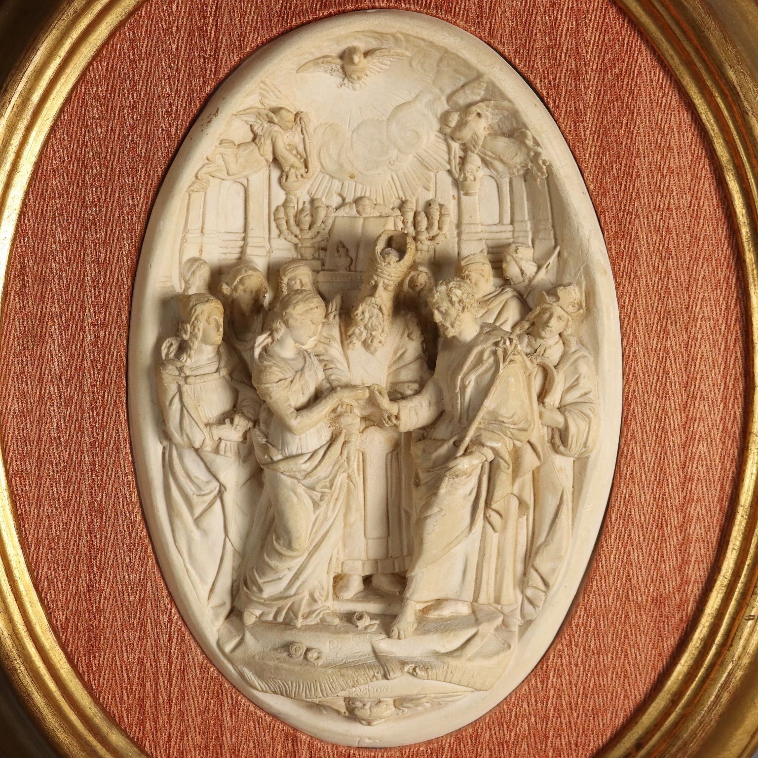 Antique High Relief Wedding Of Joseph And Mary Italy XIX Century photo for sale