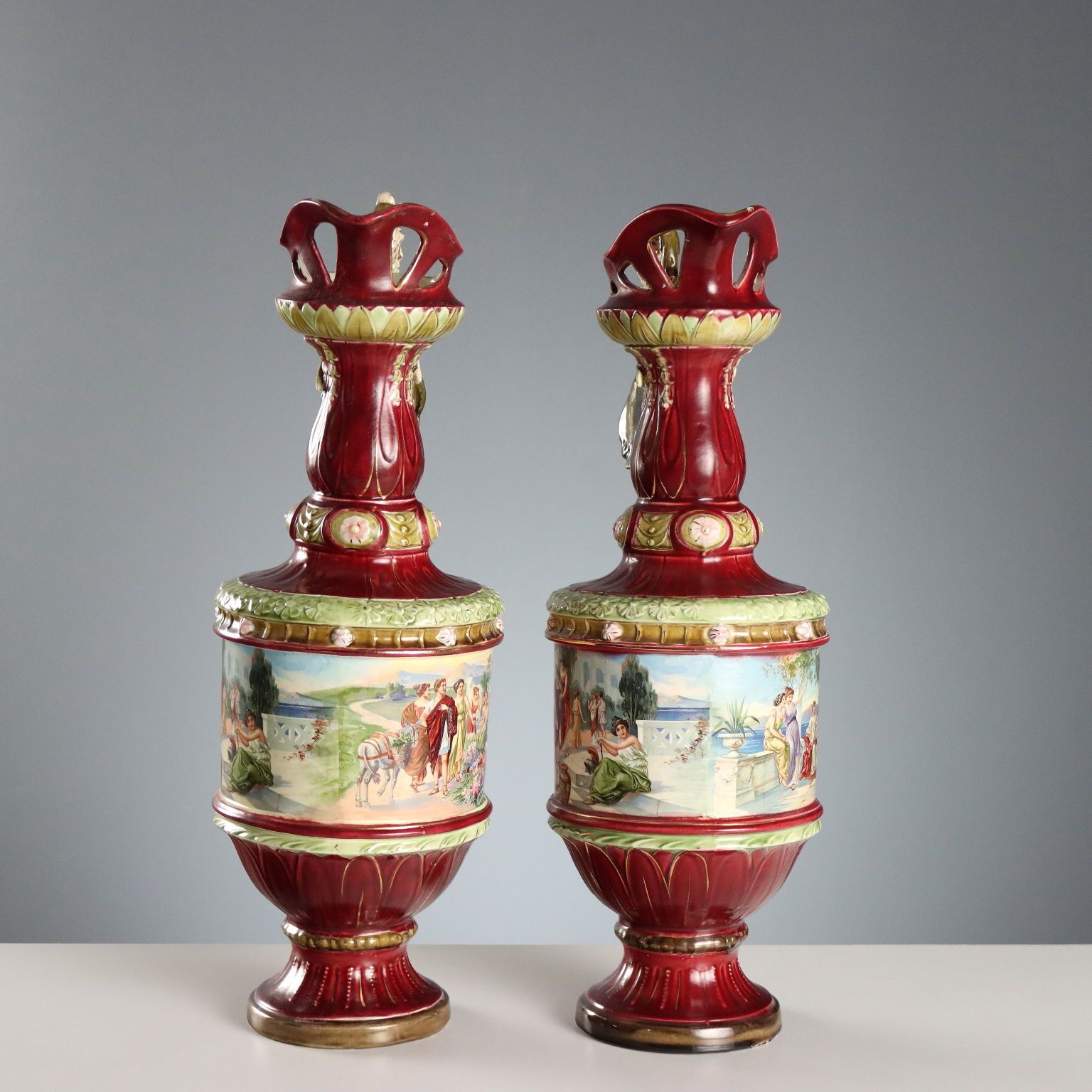 Antieke Pourers Jugendstil Veelkleurig Keramiek 19e Eeuw photo 900.0