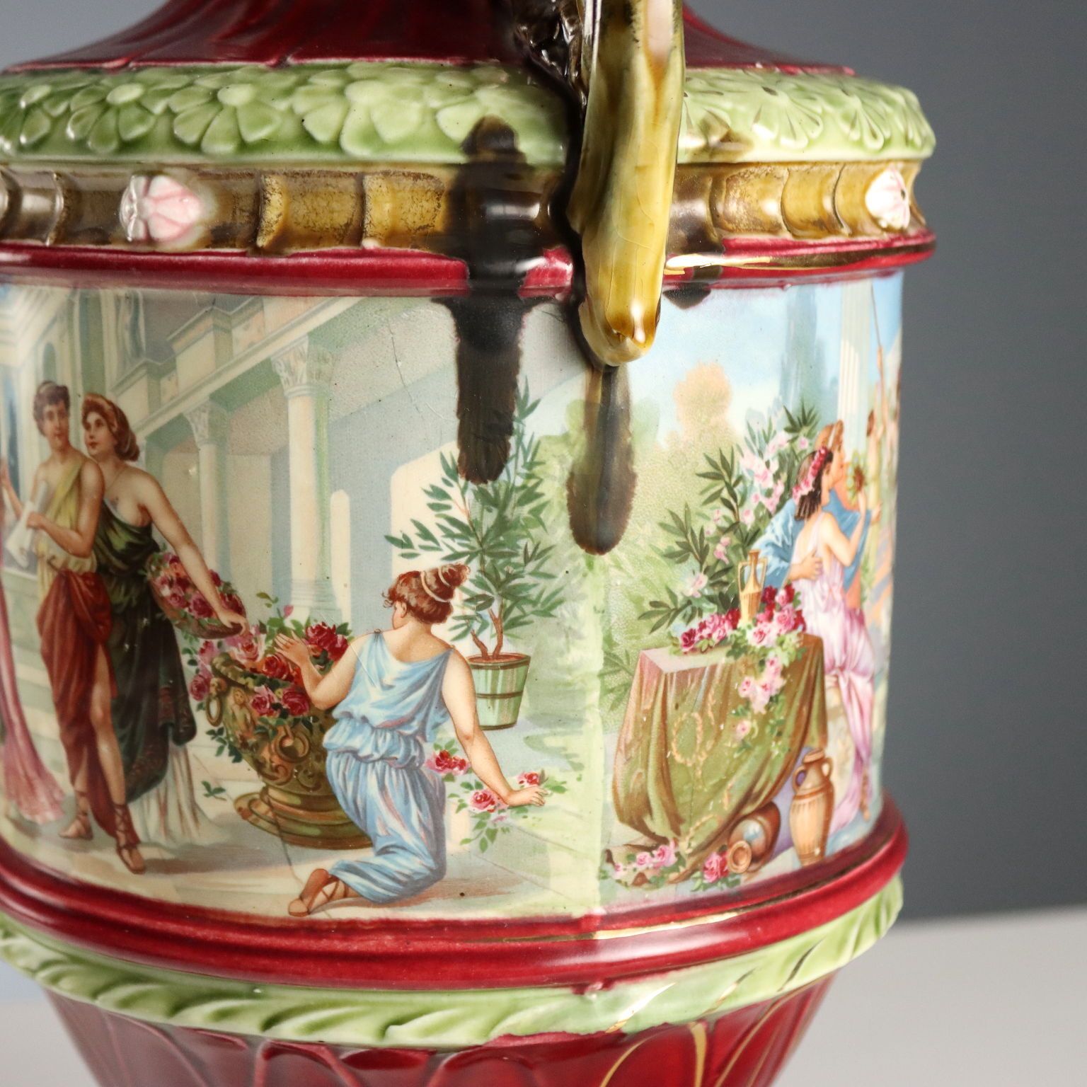 photo vinterior Pichets d'époque Jugendstil en céramique polychrome, XIXe siècle
