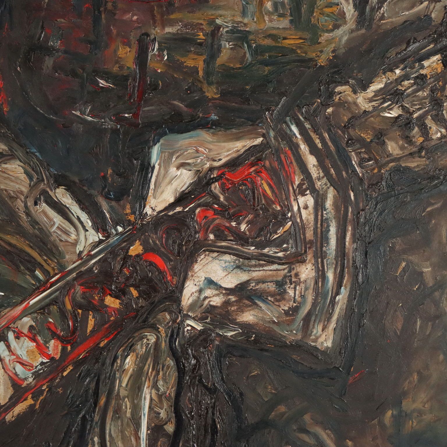 Contemporary Painting Signed Antonio Manzoni Mixed Technique '900 photo vinterior
