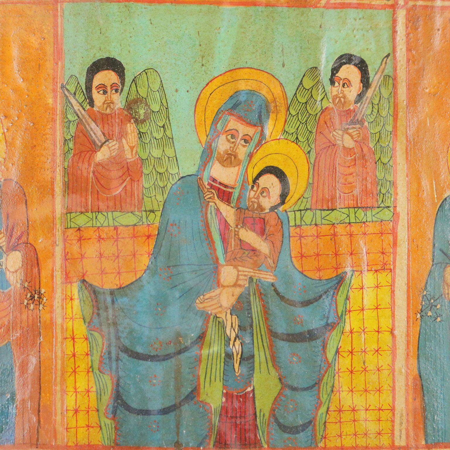 Icône d'époque éthiopienne et copte orthodoxe, tempera sur bois, XIXe siècle photo for sale