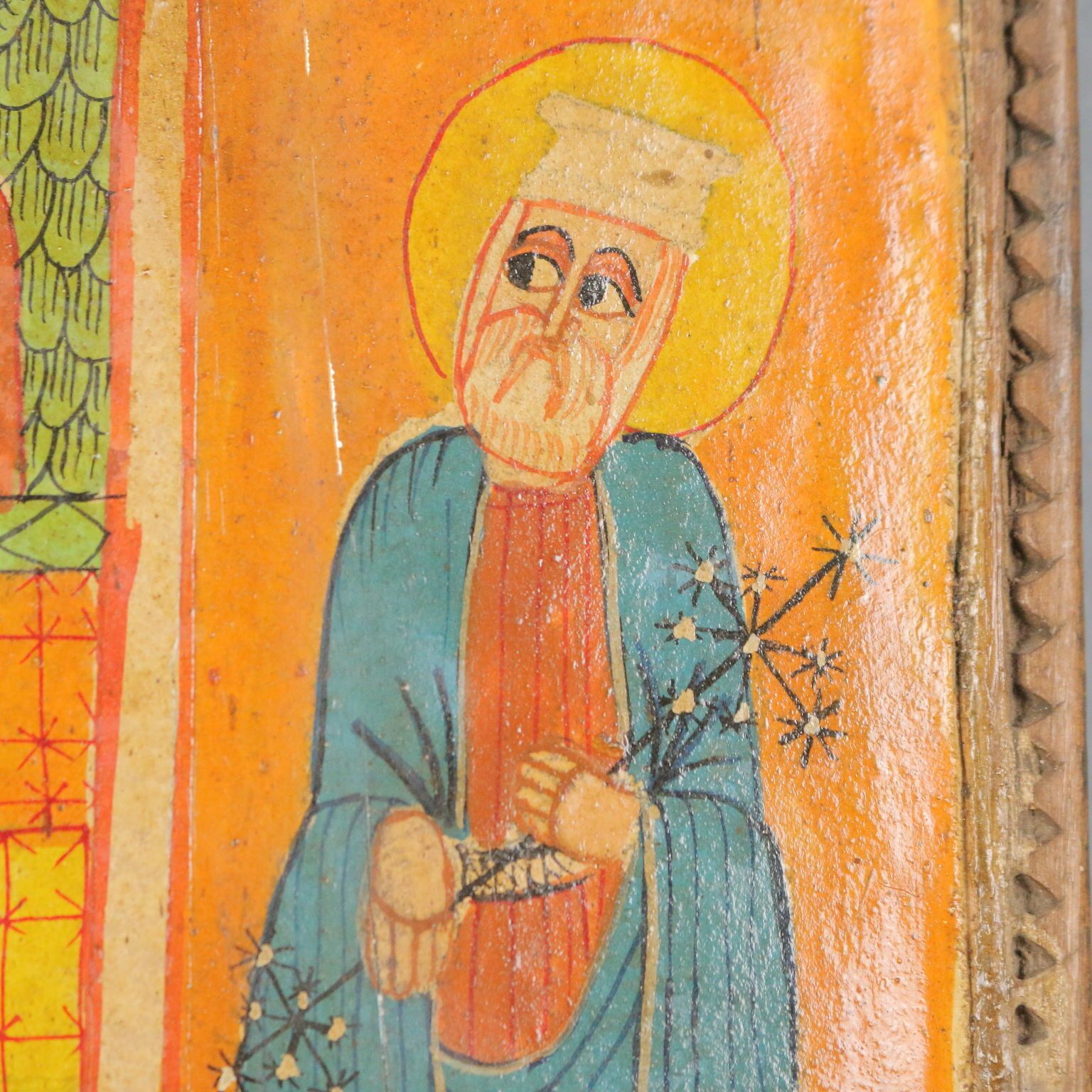 Icône d'époque éthiopienne et copte orthodoxe, tempera sur bois, XIXe siècle photo vintage