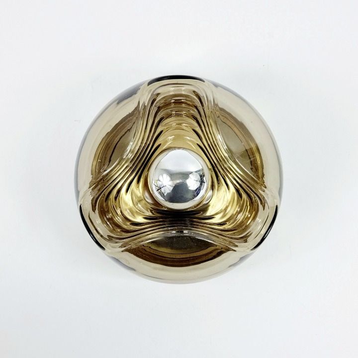 1 Of 4 'Wave' Glass Wall Lamps By Koch & Lowy For Peill & Putzler, Germany, 1970s photo for sale