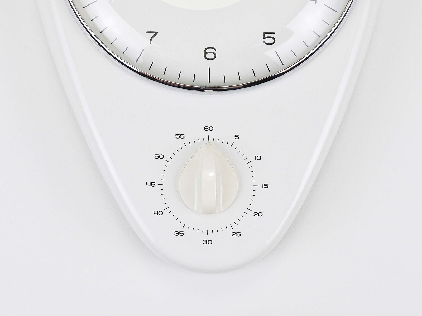 Max Bill Witte Wandklok & Timer Mid-Century Modern, Junghans Duitsland, jaren 1950 photo buy
