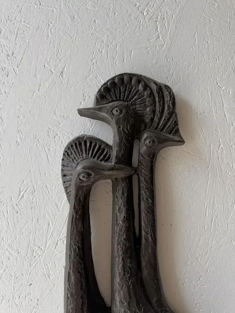 Brutalist Wall Sculpture With Birds Ars Munda photo furniture
