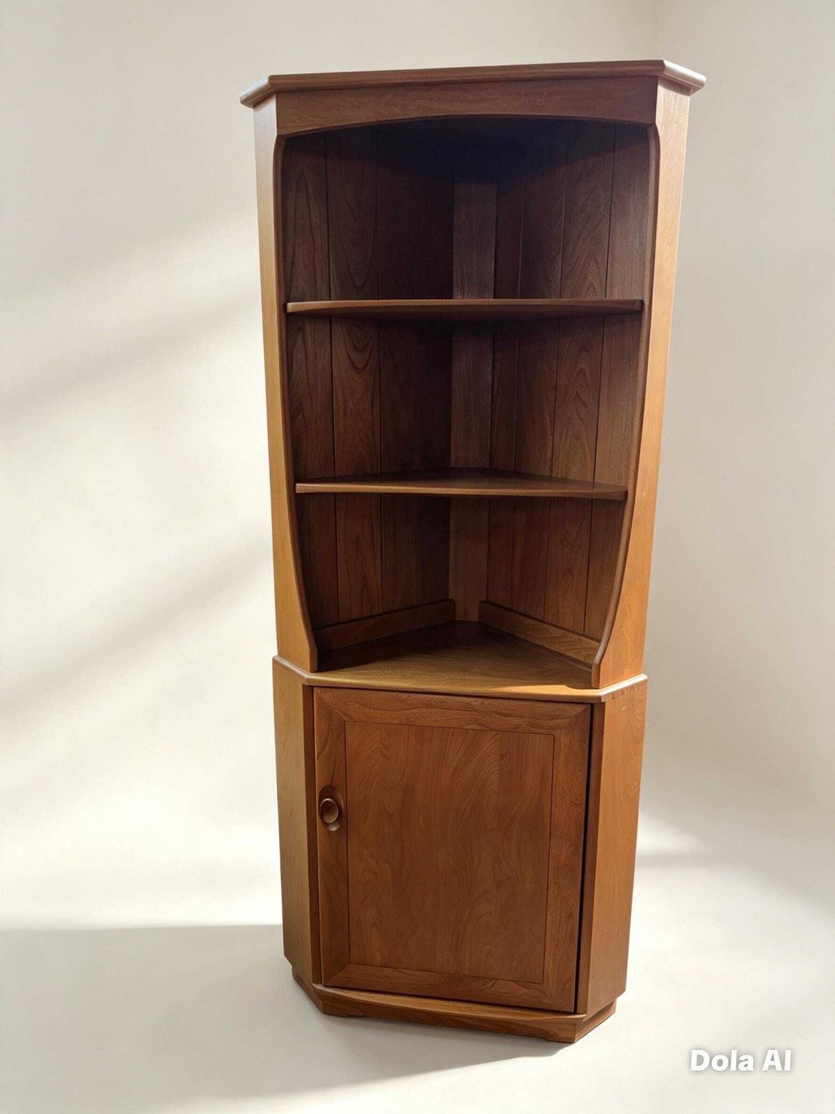 Ercol Elm Corner Display Cabinet, C.1990s
