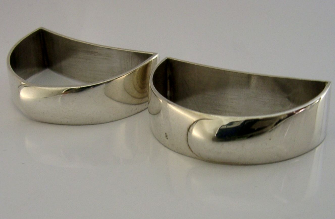 Ronds de serviette en argent massif sterling Ravissant 42 g, 1991/98, contemporains photo Décoration
