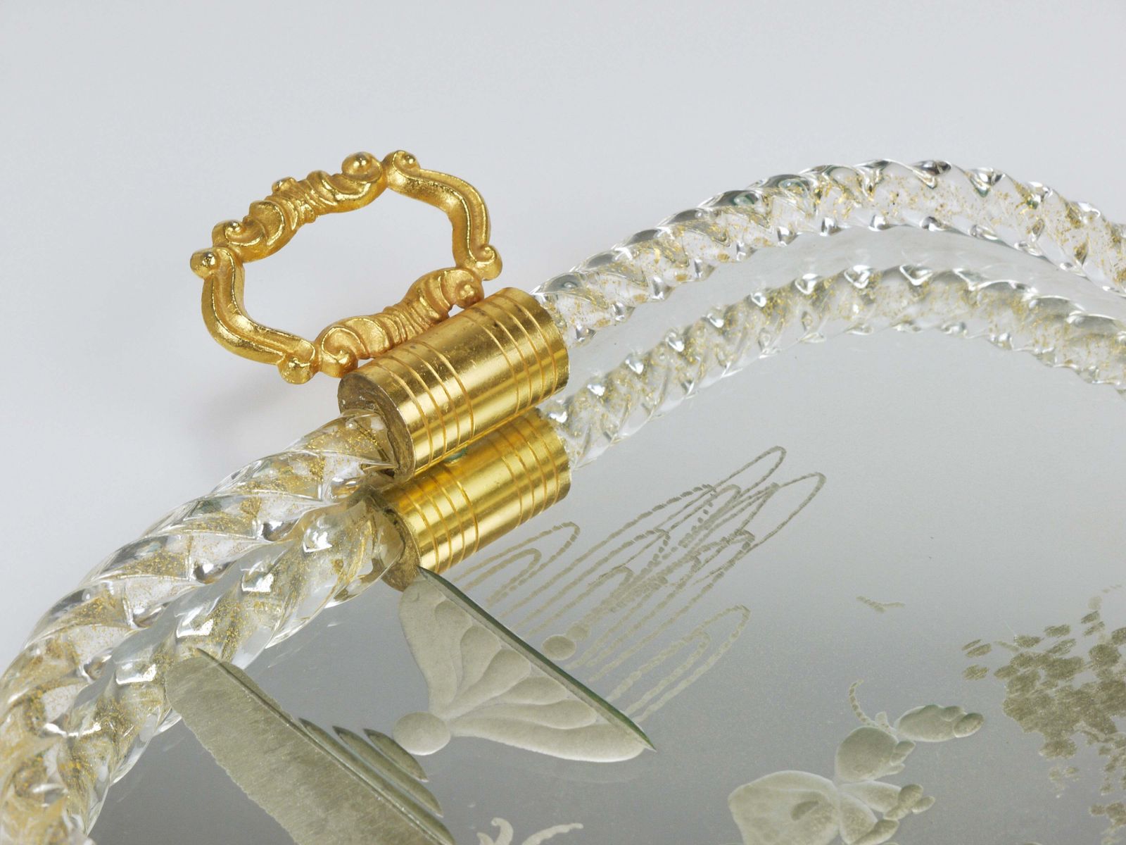 photo for sale Ercole Barovier Swirl Murano Glazen Spiegel Serveerschaal, Venetië, jaren 1940