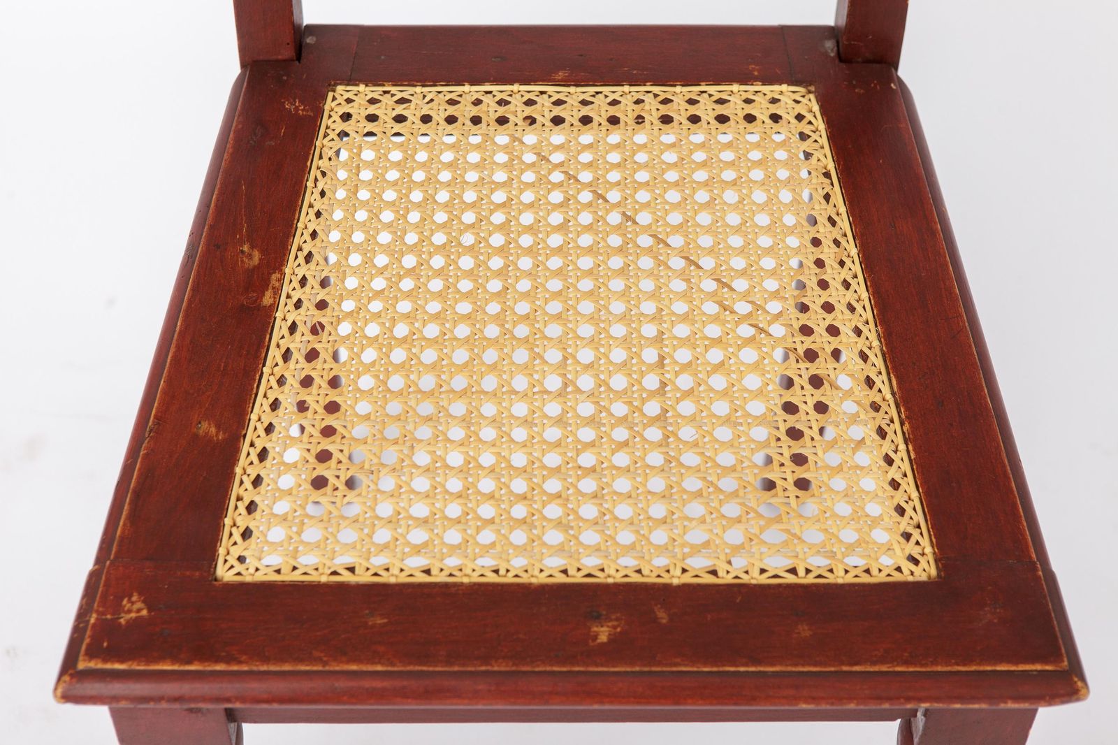 Vintage Belgian Turned Chair | 1940s Wooden Chair With New Rattan Seat photo furniture