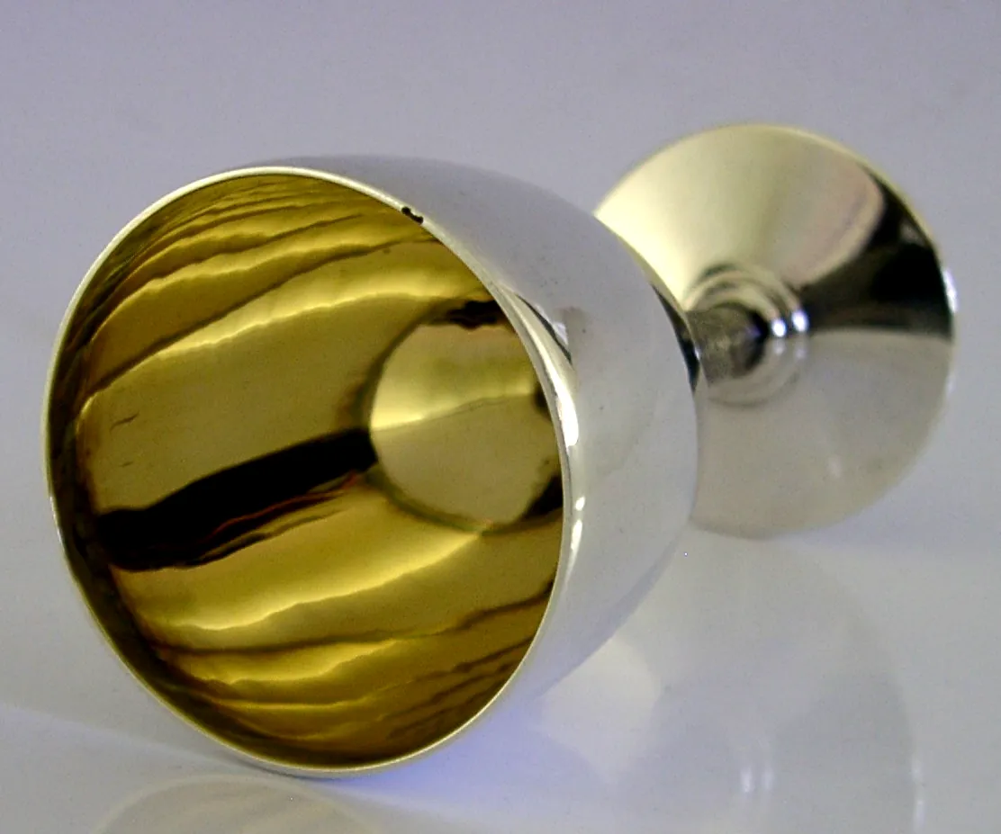 Mid-Century Modern zilveren beker kelk 1972 Barware Engels photo Woonaccessoires