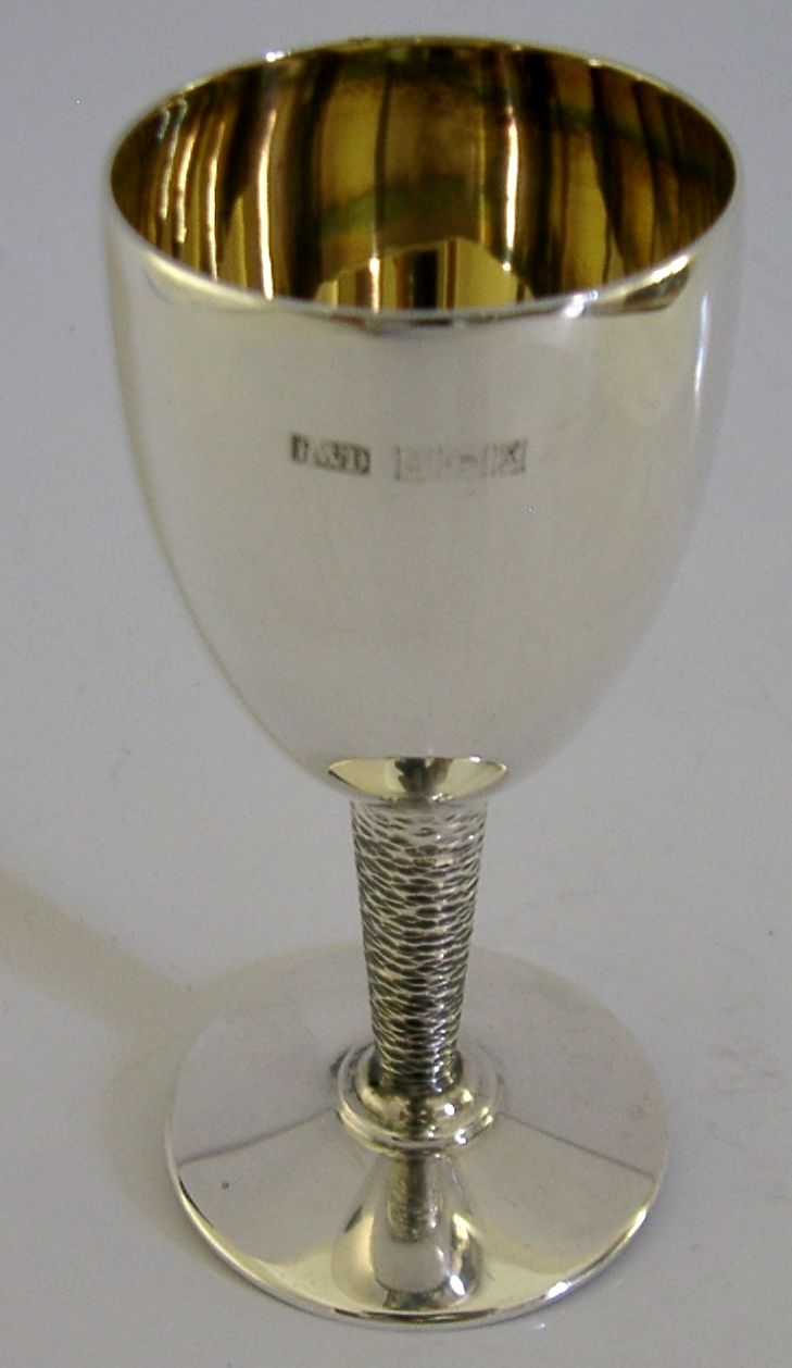 Mid Century Modern Sterling Silver Goblet 1972 Barware photo for sale