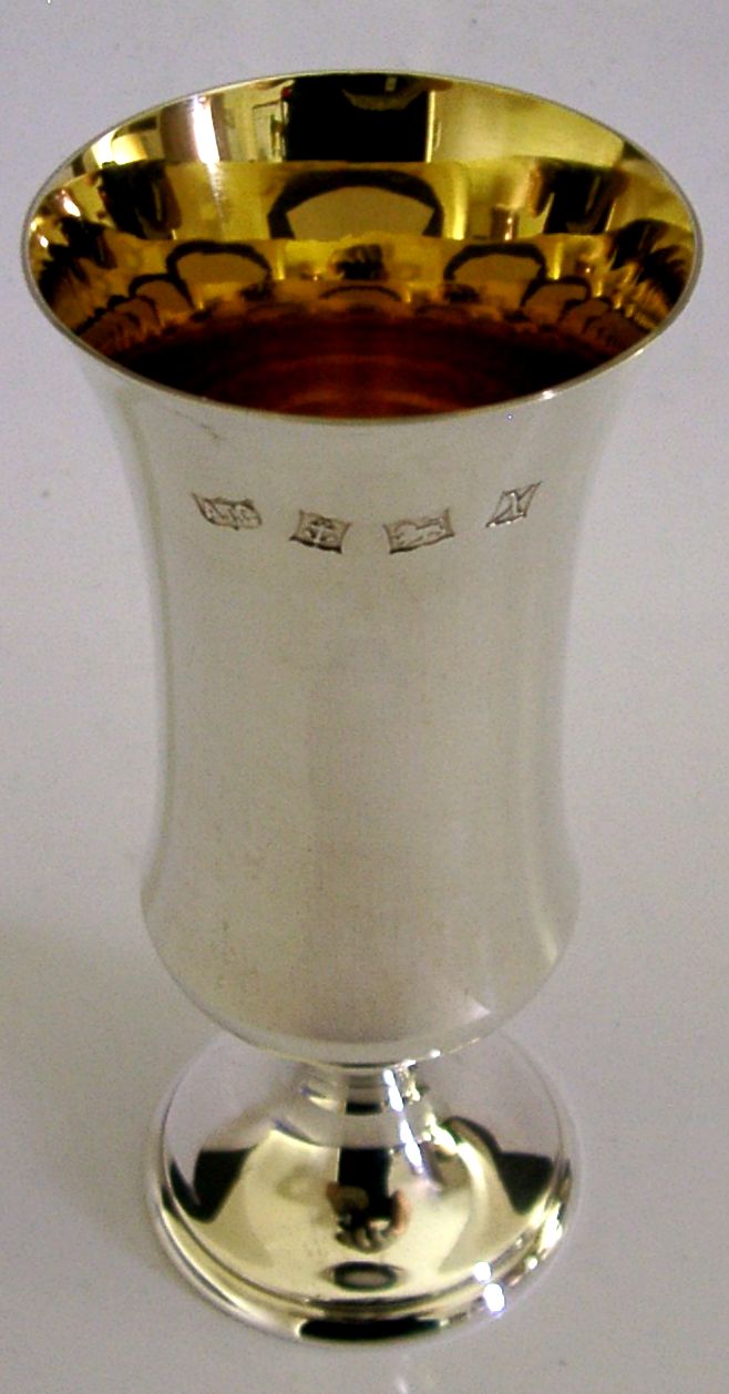 106g Mid-Century Modern massief sterling zilveren beker kelk 1972 Barware