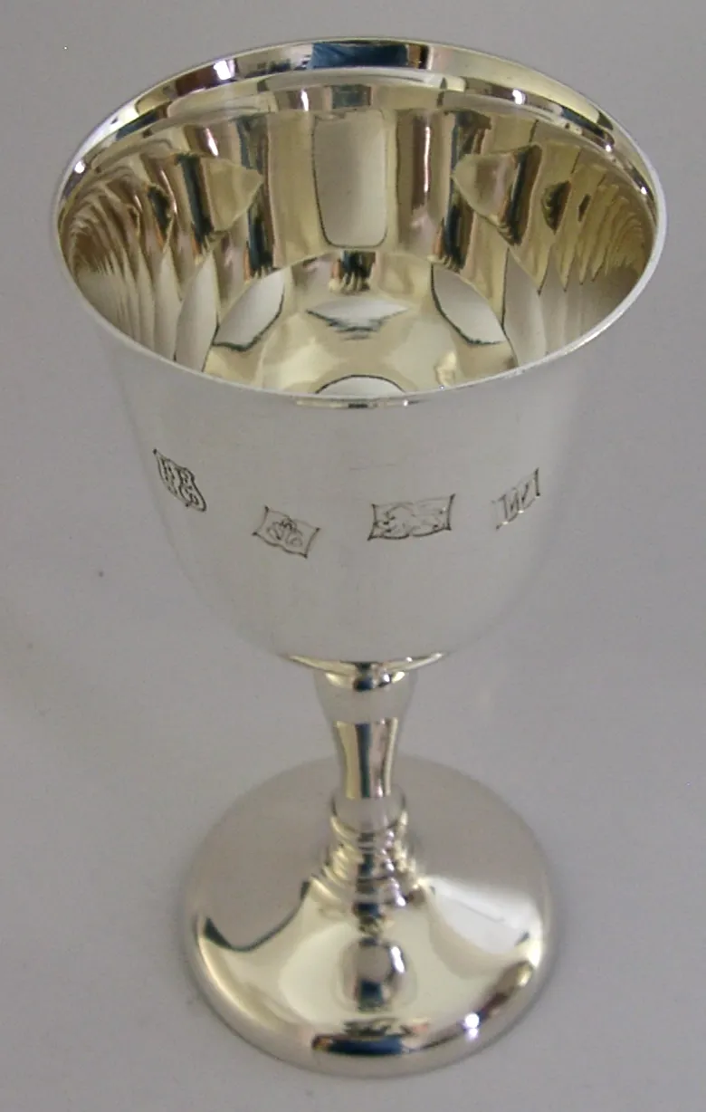 Calice en argent sterling, poinçonné 1971, art de la table, 128 g, Angleterre photo Décoration