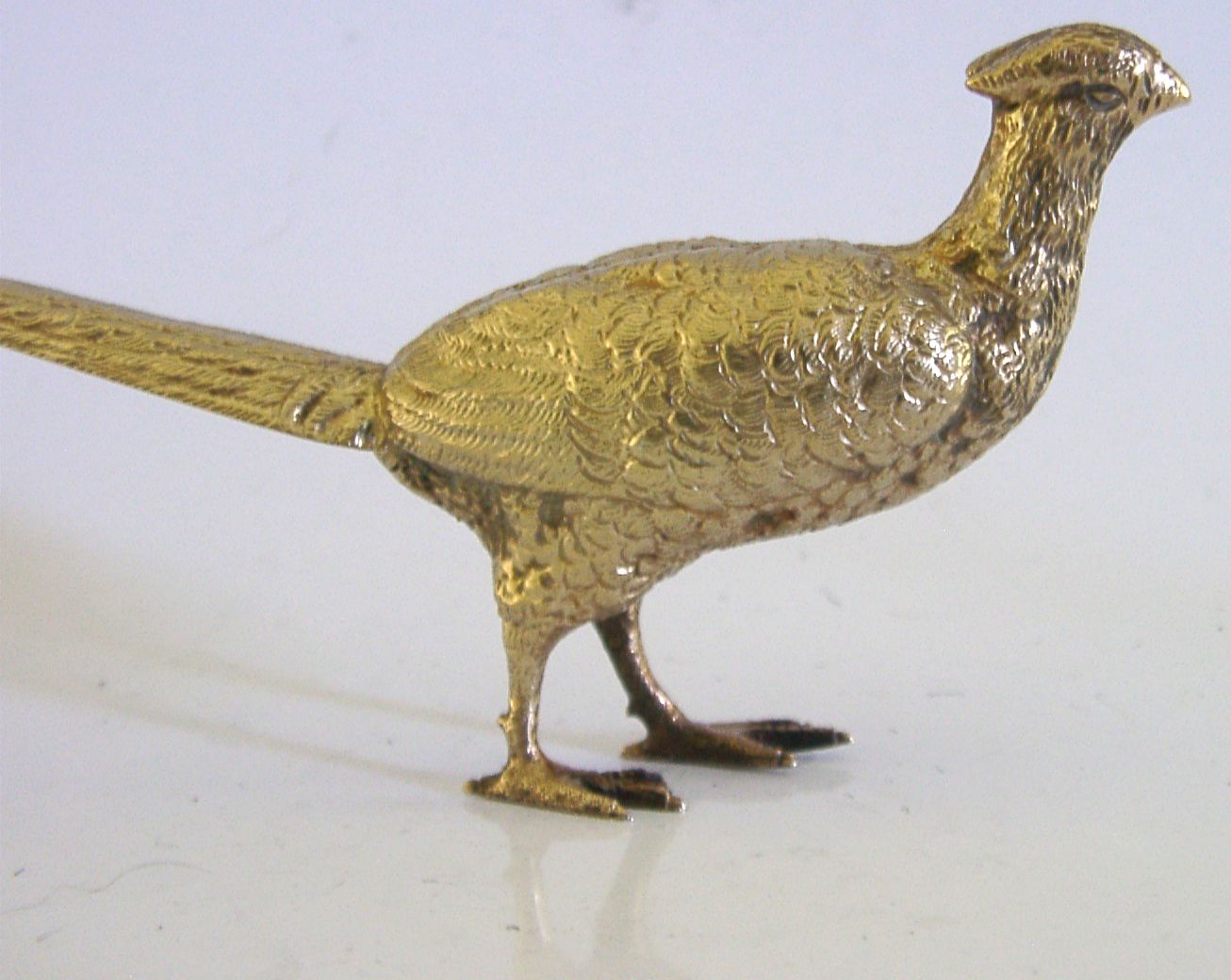 Sterling Zilveren Vergulde Gouden Fazant Vogelfiguur 1995 Engels Schieten photo vinterior