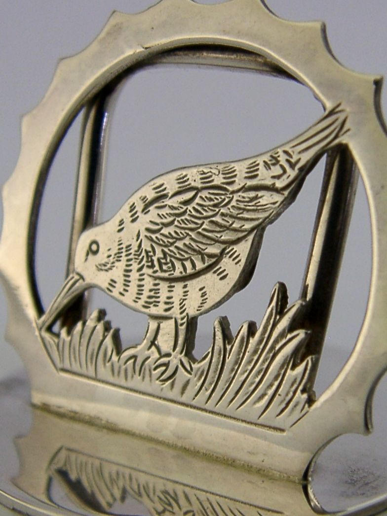 Porte-menu en argent sterling anglais, bécasse, 1993, chasse