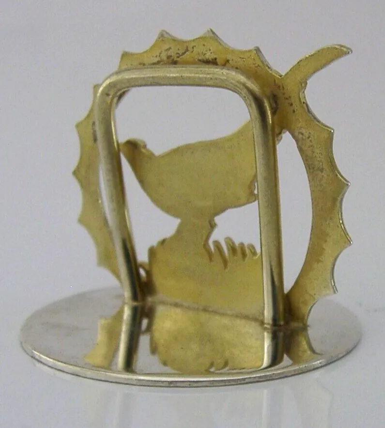 Porte-menu en argent sterling anglais, faisan, chasse, 1989 photo for sale