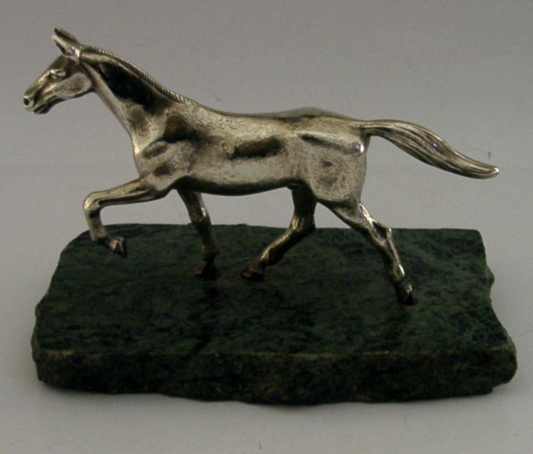 Statuette de cheval en argent massif sterling, pour bureau ou cheminée, Birmingham 1978, 934 g photo buy