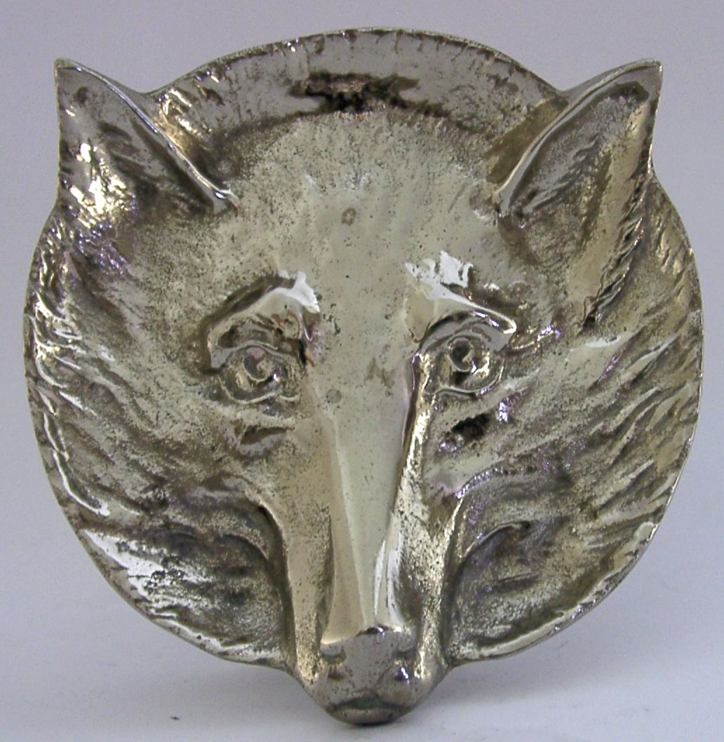 Coupelle anglaise en métal argenté, tête de renard, vers 1940, chasse, 154 g photo Décoration