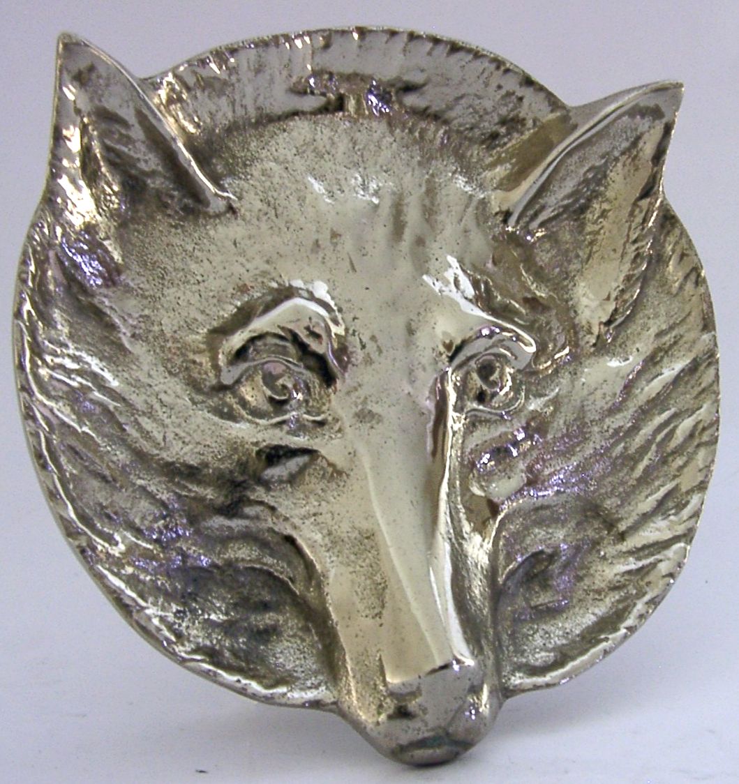 English Silver Plated Fox Head Dish C1940 Animal Hunting Shooting 154g photo 68.0