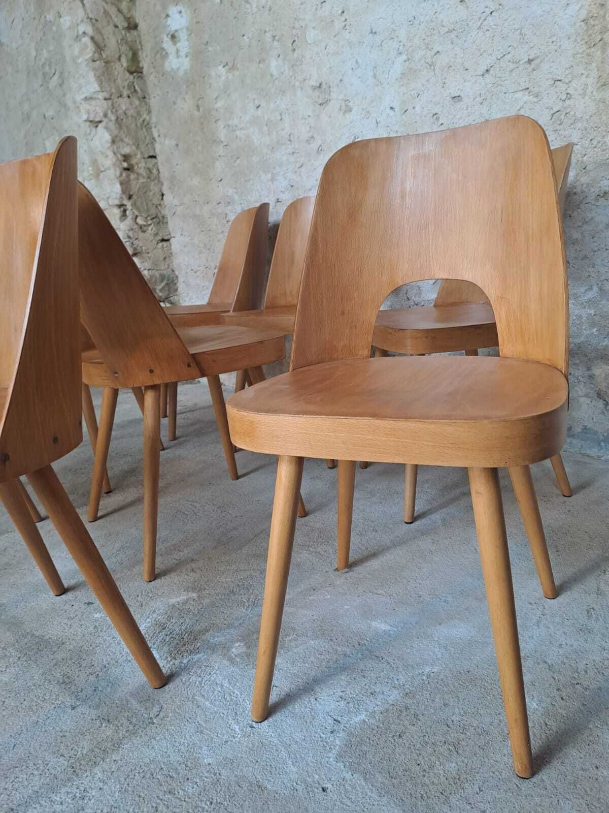 Chaises Ton 515 par Oswald Haerdtl, mid-century tchèques, années 1960, lot de 8 photo vinterior