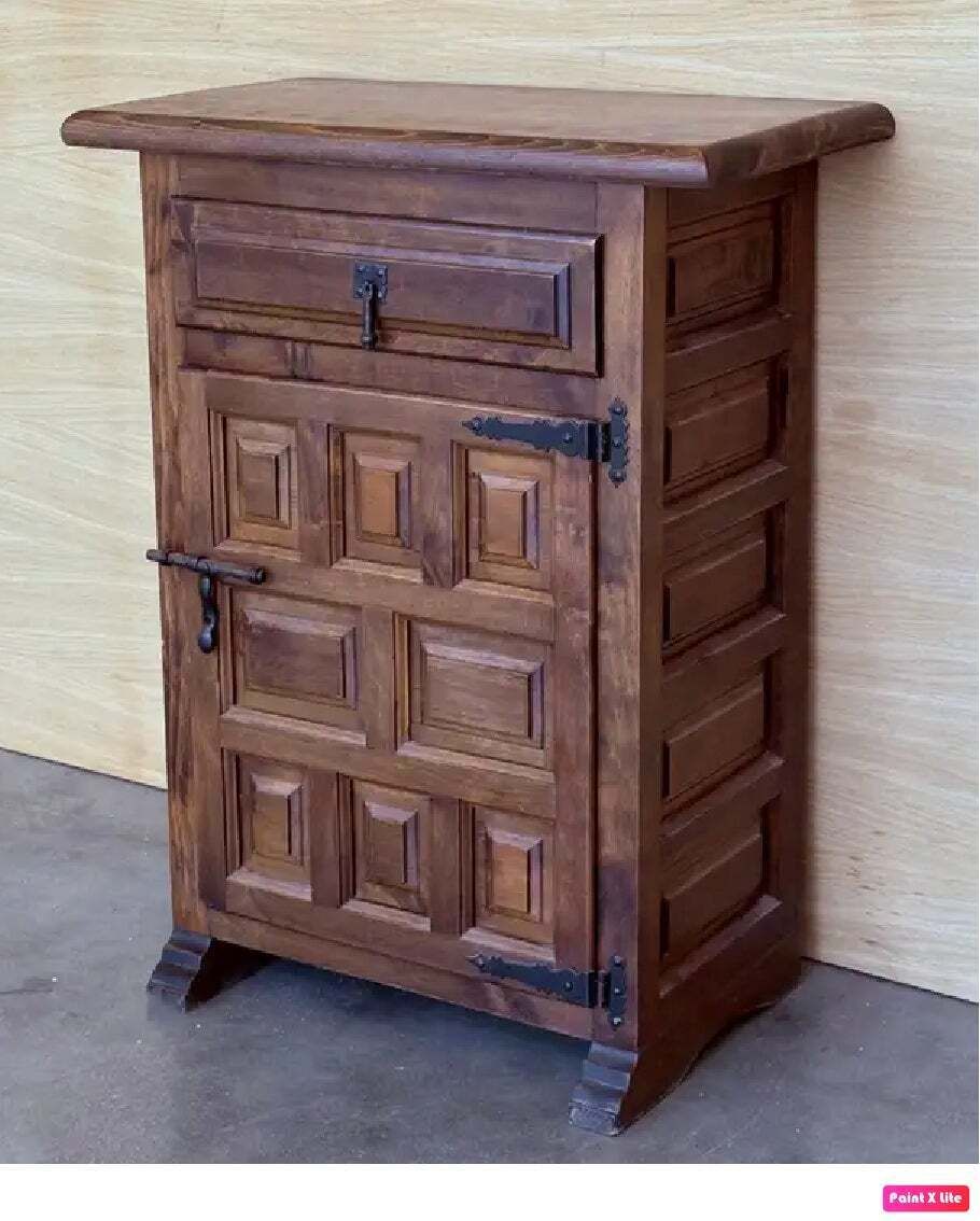 Console espagnole étroite avec tiroir et porte, XXe siècle, 1920 photo for sale