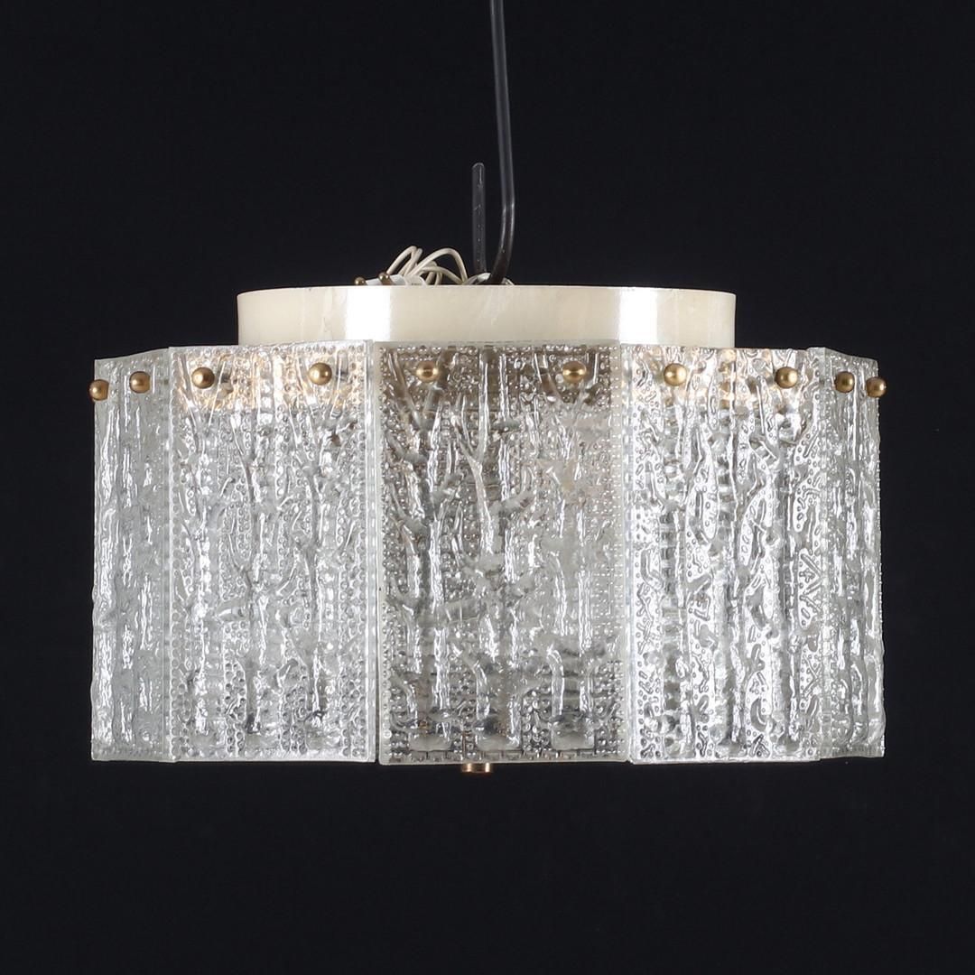 Glass Flush Mount Lamp By Carl Fagerlund For Orrefors Glassworks photo vintage