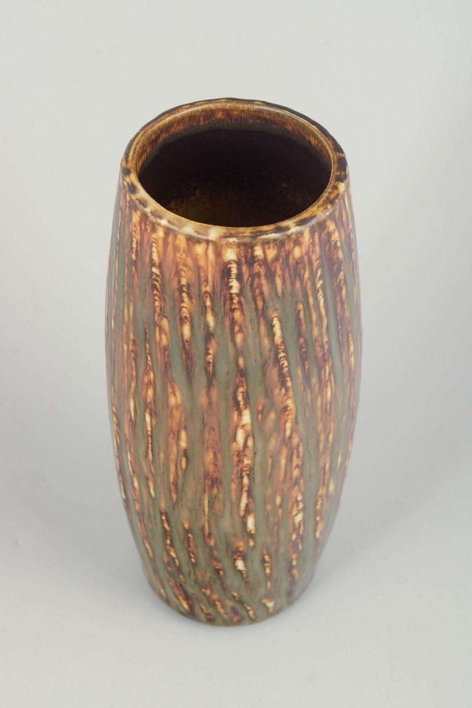 Vase en grès Gunnar Nylund pour Rörstrand, glaçure « Birch Wood », milieu du XXe siècle photo furniture