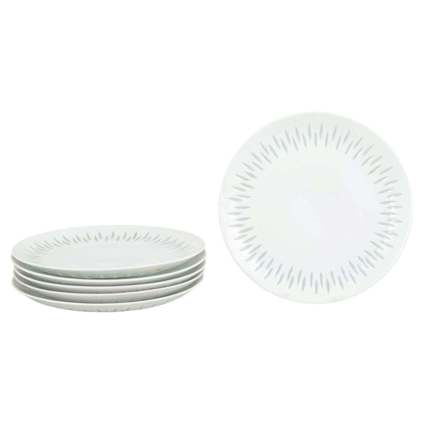 Service de six assiettes à salade/dessert en porcelaine Friedl Holzer-Kjellberg pour Arabia