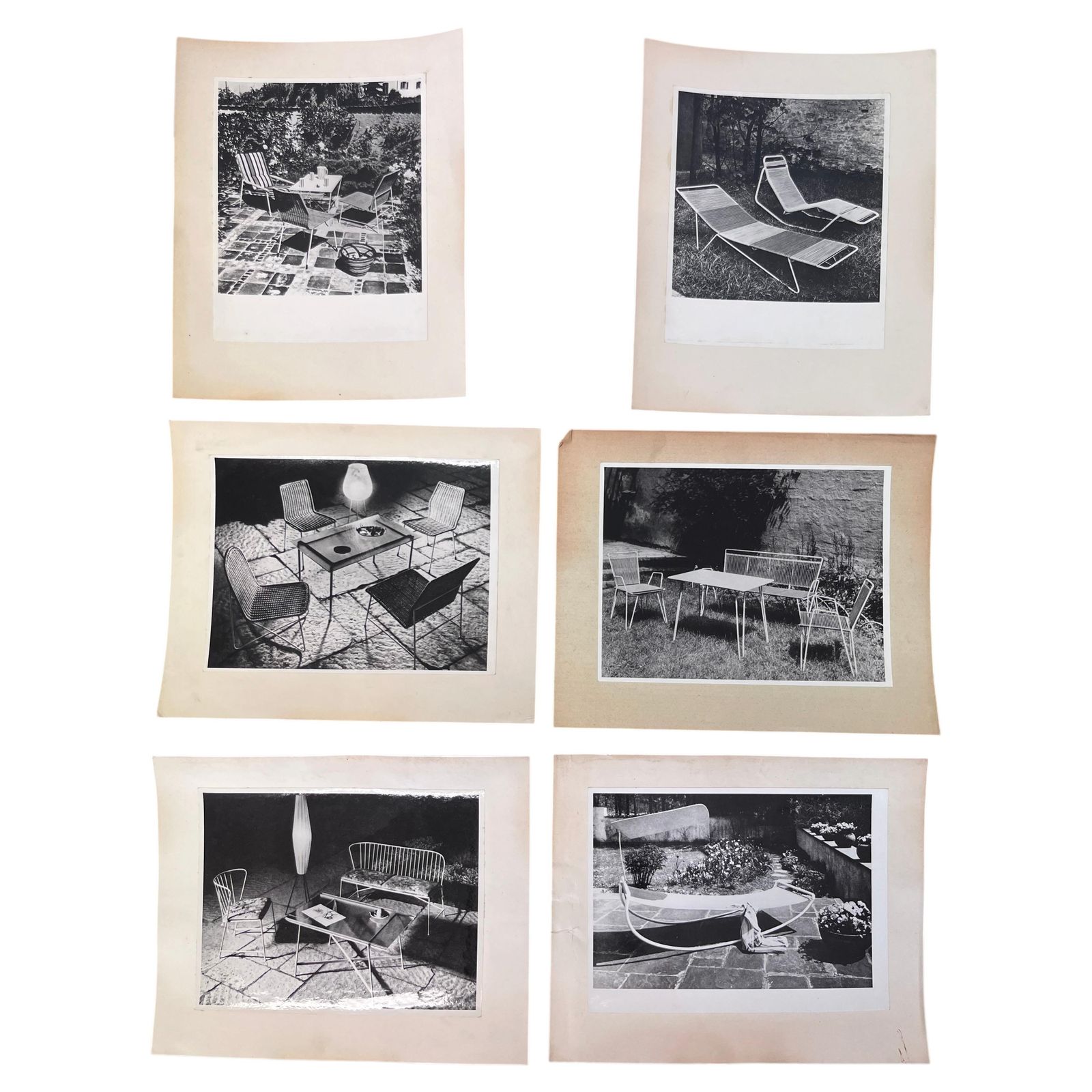 Set originele foto's van Duits tuinmeubilair van buisstaal uit de jaren 1930, 1950