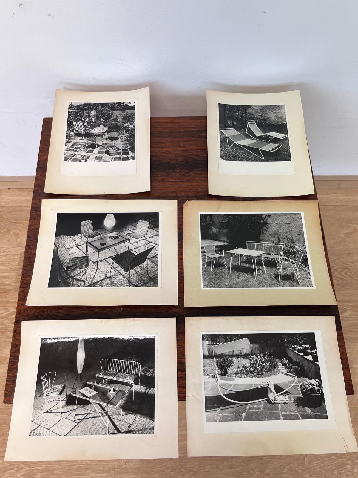 Set originele foto's van Duits tuinmeubilair van buisstaal uit de jaren 1930, 1950 photo for sale