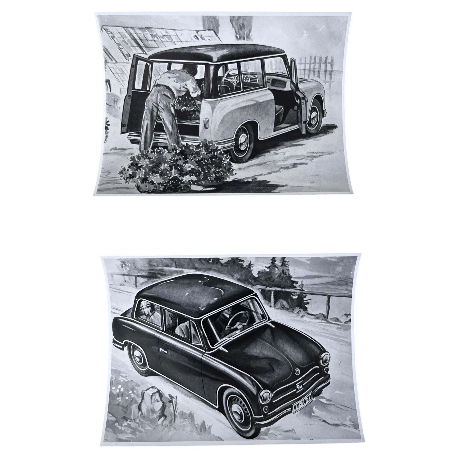 Originele foto's van auto Veb Automobilwerk Zwickau (Awz), ca. jaren 1950