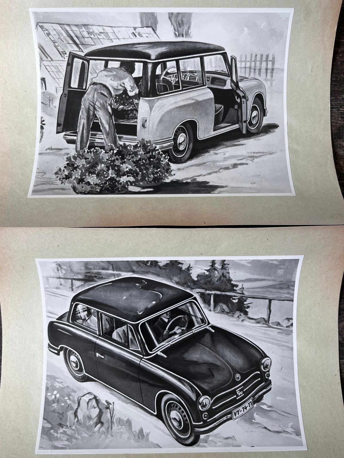 Originele foto's van auto Veb Automobilwerk Zwickau (Awz), ca. jaren 1950 photo for sale
